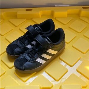 Adidas Kids Black and White Velcro Sneakers